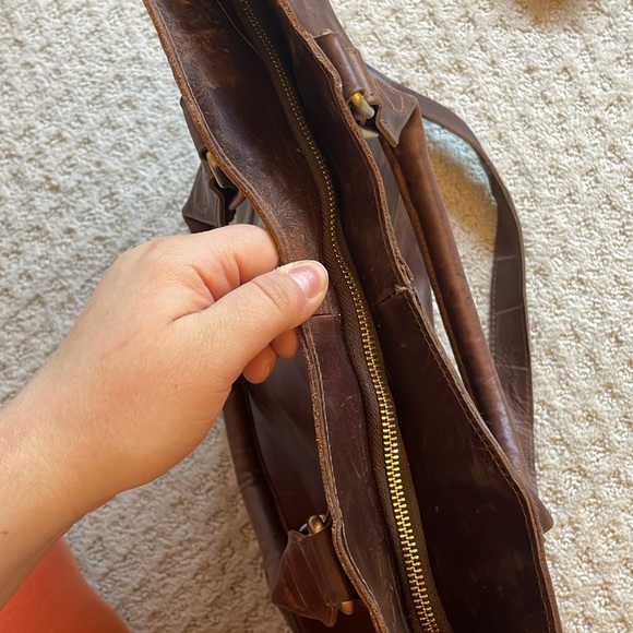 Leather tote bag - Picture 5 of 6